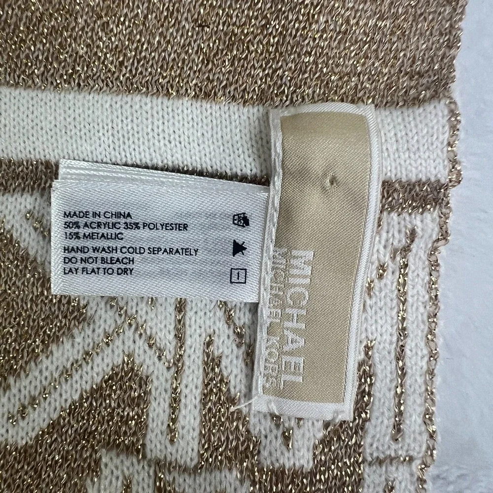 MICHAEL Michael Kors White‎ Gold Scarf Glitter One Size  62